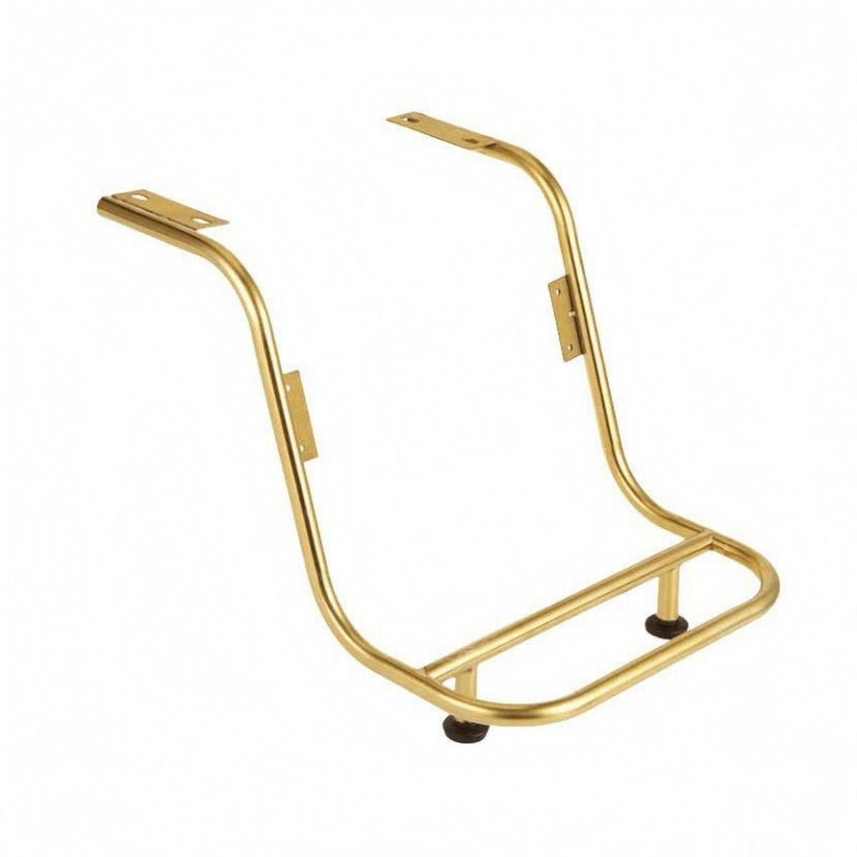Steel Footrest Bracket Curved Barber Chair Footrest Replacement Foot Rest Chrome Finish Salon Hardware Rubber Feet
