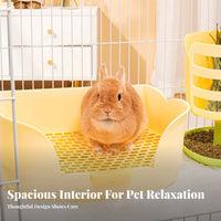 Splash Proof Rabbit Litter Box Enclosure Mountable Rabbit Litter Box with Grate Anti-Tip Design Guinea Pig Toilet Easy to Clean for Rabbits, Chinchillas