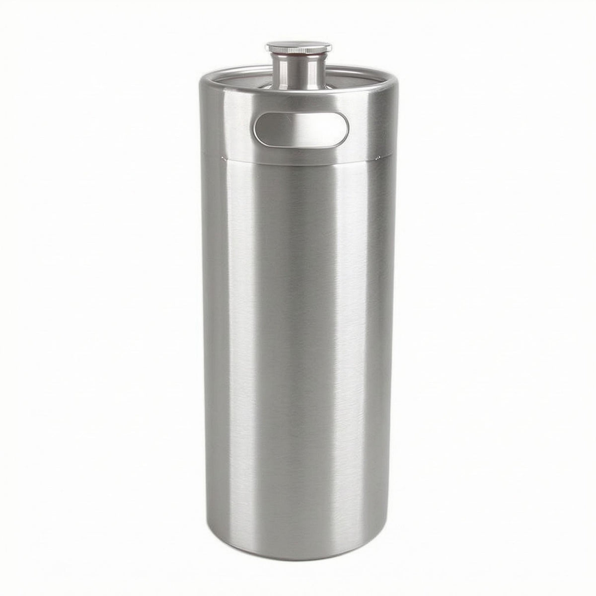 Stainless Steel Beer Keg Side Handle Cutout Cylindrical Beer Keg Rounded Base