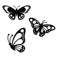 3 Pieces Steel Butterfly Wall Sculptural Design Visual Effect Iron-Winged Butterfly Wall Hanging Easy to Hang for Office
