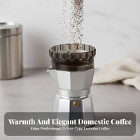 Gear-Shaped Stovetop Pot Coffee Distributor Prevents Waste Stovetop Pot Dosing Collar Secure Fit for Home Coffee Enthusiast S, Kitchen