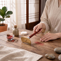 2 Pieces Gua Sha Tool with Wooden Handle Comfortable Massager Lightweight