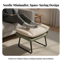 Nordic design Upholstered Shoe-Changing Stool clean contemporary Design Upholstered Ottoman Multi-Functional Footrest Multifunctional for Apartment Dwellers, Homeowners, Adults, Living Room, Entryway, Bedroom, Office