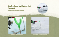 Foldable Ice Fishing Rod Rack, Metal Stand, Garage Organizer