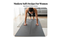 Non-Slip Roll-up Exercise Mat Extra Thick Alignment Exercise Mat Shock-Absorbing Workout Pad Thickened for Beginners, Adults, Home, Floor Exercises, Pilates Studio, Outdoor