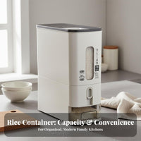 Moisture-Proof Sealed Grain Storage Bin Airtight Seal Rice Storage Bin with Measuring Cup Large Capacity