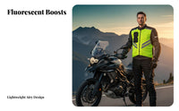 Reflective Motorcycle Vest 360° Reflectivity Luminous Yellow Safety Vest High Visibility Clothing Lightweight & Breathable