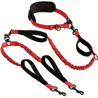 Hands Unrestricted Bungee Dog Leash Elastic Hands-Unrestricted Dog Leash Swivel Reflective for Runners, Running, Jogging