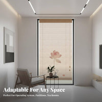 Chinese design Bamboo scroll Blind draw up Design Bamboo Slat Shade Natural Aesthetic Partition Screen Sun Protection for Restaurant Owners, Interior Designers, Living Room, Bedroom, Doorway, Balcony