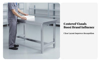 Easy to Clean Stainless Steel Workbench Rust Proof Laboratory Inspection Table Heavy Duty Work Table Long-Lasting Construction for Factory Workers, Restaurant Personnel, Repair Shop, Cafeteria, Garage, Laundry Room
