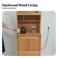 Nordic look Pegboard Buffet Japanese Inspired Sideboard Minimalist Aesthetic Storage Cabinet Modern Design for Homeowners, Apartment Dwellers, New Movers, Dining Room, Kitchen, Coffee Bar, Entrymethod