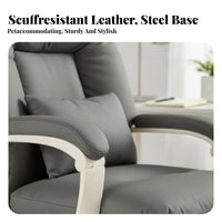 Adjustable Height High-Back Recliner with Footrest Ergonomic Design Luxurious Reclining Chair with Footrest Padded Armrests Swivel Armchair Support for Executives, Distant Workers, Study Room, Bedroom, Relaxing, Leisure Space