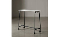 Mobile Training Desk Black Metal Frame Rectangular Training Desk Flat Tabletop Mobile Conference Table for Classroom