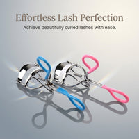 Eyelash Curler for Women, Metal C Design with Colorful Coated Handle, Japanese Style for Makeup Routine and daily cosmetic care