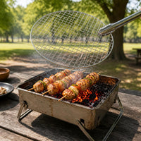 Round Portable Barbecue Grill Net for Home Outdoor Picnic and Japanese BBQ