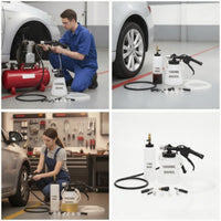 Universal Brake Fluid Change Tool with Refill Bottle Quick Pneumatic Brake Bleeder Convenient Transparent for DIYers, Mechanics, Car Maintenance