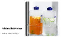 Leakproof Large Capacity Drink Pitcher Leak-Proof Fridge Door Water Jug Food-Grade Material for Families, Party Hosts, Home, Summer, Outdoor