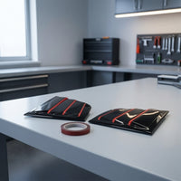 Rear Side Window Louver Cover Sporty Rear Side Window Louver Car Accessory Carbon-Fiber Look Glossy