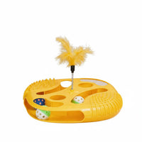 Boredom Relief Cat Brain Teaser Toy with Feather Sturdy Material Interactive Cat Ball Toy for Kittens, Indoor