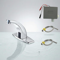 Infrared Sensing Battery Powered Sensor Faucet Brass Touchless Sensor Faucet Chrome Finish Plumbing Fixture Arched Spout