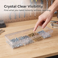 Clear Plastic Storage Box for Hardware Tools, Jewelry, or Fishing Tackle
