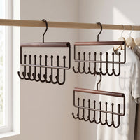 Cavvry Wooden Wave Hanger for Straps, Belts, Scarves, and Underwear