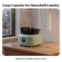 Portable Clothes Dryer Easy Assembly Electric Clothes Drying Machine Foldable Laundry Dryer Timer Function for Travelers
