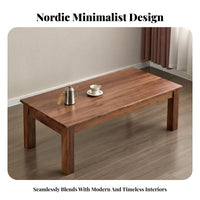 Nordic Design Rectangular Wood tea table Japanese and aesthetic Rectangular Coffee Table Minimalist visual appeal Living Room Furniture Sturdy Construction for Families, homeowners, Renters, Lounge Area, Home Office