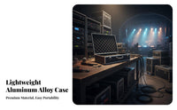 Handheld Audio Device Hard Case Aluminum Audio Device Carrying Case Portable Aluminum Equipment Box for Artists, DJs, Travel, Mobile Use, Storage