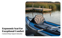 Sit-on-Top Kayak Seat Extra Thick Cushioning Kayak Seat with Backrest Adjustable Straps Detachable Boat Cushion for Kayaking, Canoeing, Paddleboarding