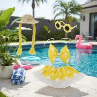 Polkas Dot Goose Ornament Hawaiian Theme Goose Costume Decor Cute Dress-Costume Design Outdoor Animal Decoration for Patio