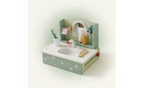Pretend Vanity Sink Playset Sturdy Toy Grooming Station with Accessories Bathroom Vanity Playset Realistic for Toddlers
