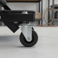Folding Technician Stool Heavy-Duty Steel Frame Rolling Technician Stool Full Rotation Casters Creeper Seat for Mechanics