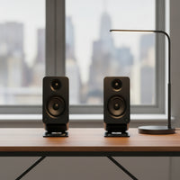2 Pieces Desktop Speaker Stand Compact Speaker Stand with Vibration Pads Sleek for Audiophiles, Desk