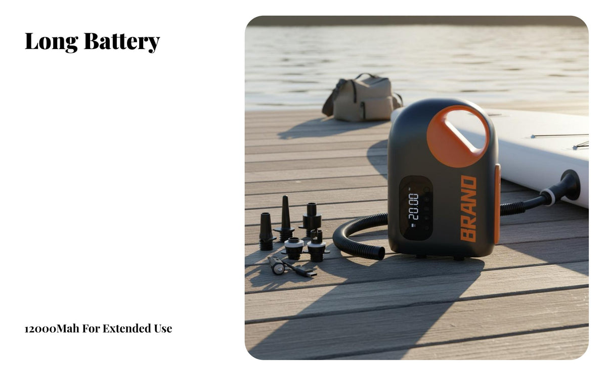 Cordless Paddleboard Pump 20 Pounds per Square Inch High Pressure Electric Inflator 2-in-1 Inflate & Deflate Outdoor Gear for Kayakers