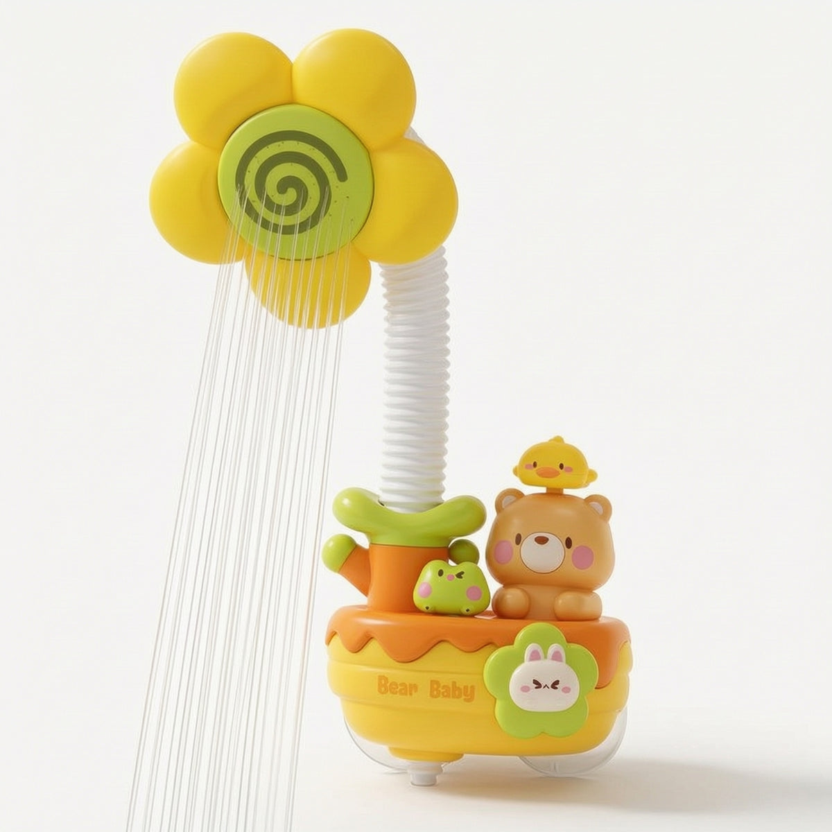 Button-Operated Electric Bath Toy with Hose Flexible Water Sprayer for Toddlers, Babies, Kids