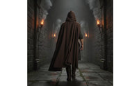 Long Hooded Cloak Asymmetrical Cloak with Hood Draped Cape with Hood Textured for Cosplayers, Actors, Cosplay, Halloween, Theater, Photoshoots