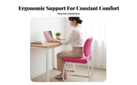 Comfortable Padding Ribbed Sled Base Chair Ergonomic Backrest Conference Seat Sturdy Frame Office Furniture Stackable Design for Students, Meeting Attendees, Patients, Game Room, Reception Area, Lobby