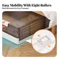Wheeled Under-Bed Container foldable Organizer container Foldable Design for Closet