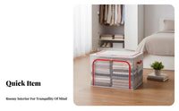 Collapsible Wheeled container Foldable Household Storage Transparent Design