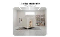 Spacious Interior Heavy Duty Dog Crate Secure Heavy Duty Dog Enclosure Easy to Clean Rolling Pet Kennel Chew-Resistant-Resistant for Indoor