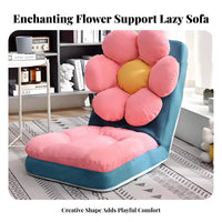 Back Support Legless Tatami Lounger Foldable Flower-Shaped Lounger Adjustable Backrest Floor Chair Space-Saving for Children, Students, Young Adults
