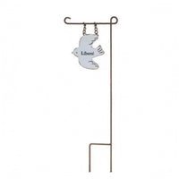 Iron Decorative Bird Garden Stake Painted Detailing Hanging Bird Stake Printed Lettering Outdoor Decor Rustic for Gardeners, Plant Lovers, Planters, Pots