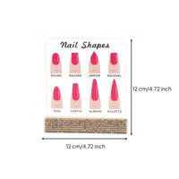 Rhinestone Nail Shape Chart Printed Acrylic Nail Display Stand Decorative Clear Acrylic Display for Manicurists