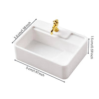 1:12 Scale Miniature Bathroom Sink Compact Dollhouse Sink Sturdy Furniture Farmhouse-Style for DIY Hobbyists