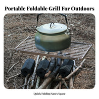 Includes Storage Bag Portable Stainless Steel Cooker Stand Lightweight Foldable Campfire Grill Heat Resistant for Backpackers, Hiking