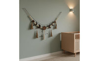 Handmade Macrame Moon Wall Hanging Nordic Design Moon Wall Hanging Tassel Design Macrame Tapestry Natural Cotton Yarn for Living Room, Bedroom
