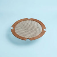 Round Cat Pad with Notches Long-Lasting Woven Cat Mat Pet Accessory Breathable Reversible for Cats, Indoor