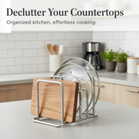 Stainless Steel Kitchen Countertop Lid and Cutting Board Rack