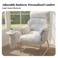 Foldable Design Padded Recliner with Footrest Adjustable Backrest Padded Chair with Footrest Sturdy Frame Armchair Stain-Resistant Textile for Students, Office Workers, Readers, Bedroom, Reading Nook